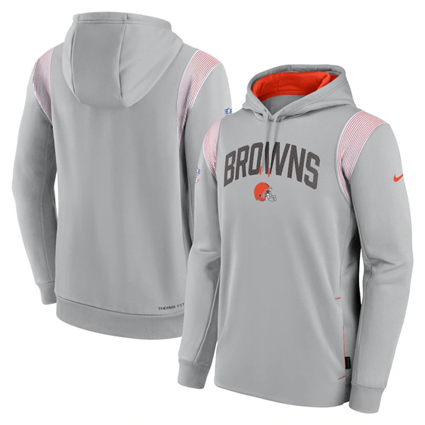 Mens Cleveland Browns Gray Sideline Stack Performance Pullover Hoodie,We sell and wholesale Mens Cleveland Browns Gray Sideline Stack Performance Pullover Hoodie on line form chian!